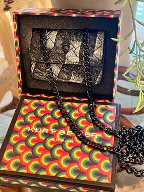 Kurt Geiger Micro Black Denim with Black Hardware EUC